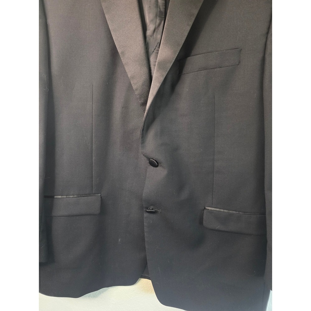Lauren Ralph Lauren Mens Black 100% Wool Natural Tuxedo Jacket Blazer 46R EUC - Picture 5 of 12